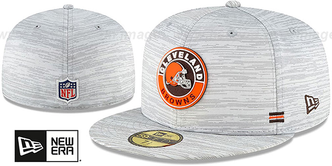 Browns '2020 ONFIELD STADIUM' Heather Grey Fitted Hat by New Era