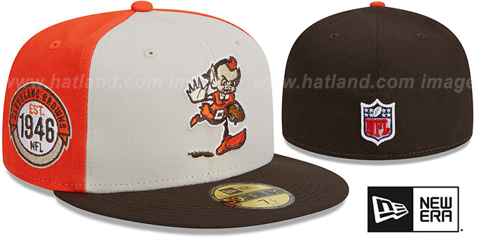 Browns 'HISTORIC SIDELINE PINWHEEL' Fitted Hat by New Era