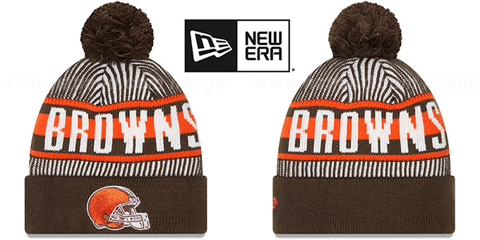 Browns 'STRIPED' Knit Beanie Hat by New Era