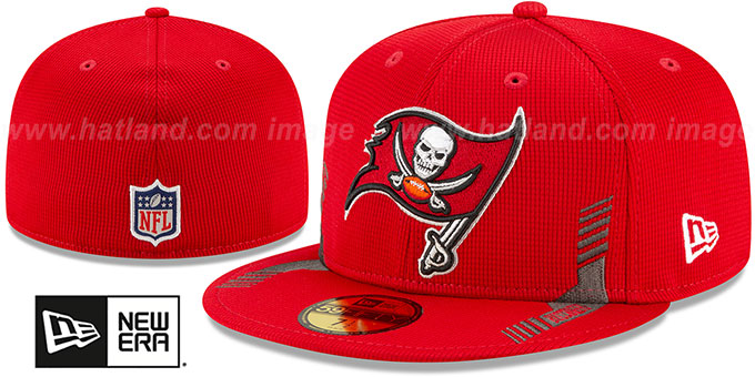 Buccaneers '2021 NFL SIDELINE HOME' Red Fitted Hat by New Era