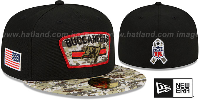 Buccaneers '2021 SALUTE-TO-SERVICE' Black-Desert Fitted Hat by New Era