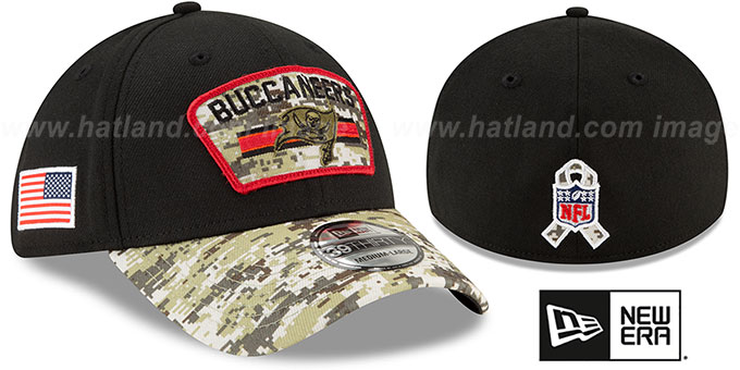 Buccaneers '2021 SALUTE-TO-SERVICE FLEX' Black-Desert Hat by New Era