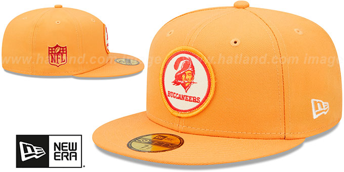 Buccaneers '2022 NFL THROWBACK SIDELINE' Orange Fitted Hat by New Era