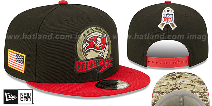 Buccaneers '2022 SALUTE-TO-SERVICE SNAPBACK' Black-Red Hat by New Era