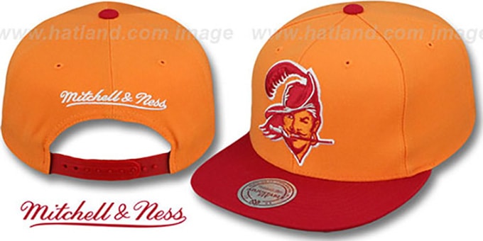 Buccaneers '2T XL-LOGO SNAPBACK' Orange-Red Adjustable Hat by Mitchell and Ness