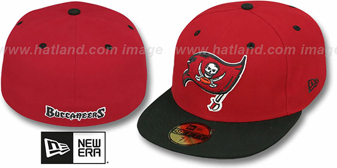 Buccaneers 'NFL 2T-TEAM-BASIC' Red-Black Fitted Hat by New Era