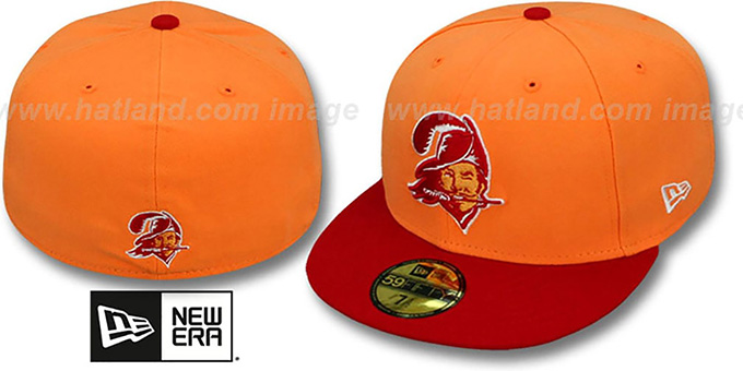 Buccaneers 'NFL 2T THROWBACK TEAM-BASIC' Orange-Red Fitted Hat by New Era