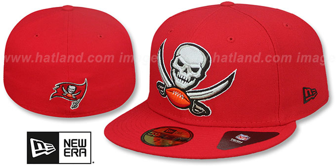 Buccaneers 'NFL SKULL-N-SWORDS TEAM-BASIC' Red Fitted Hat by New Era