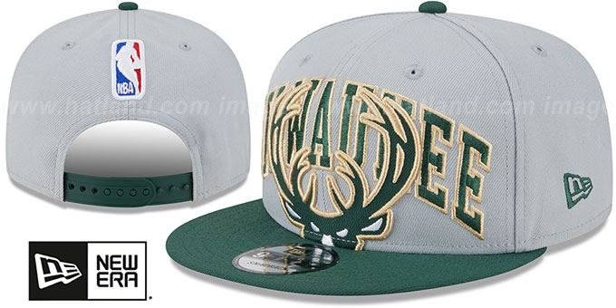 Bucks '2023 TIP OFF SNAPBACK' Grey-Green Hat by New Era