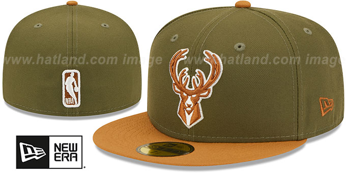 Bucks '2T COLOR PACK' Olive-Tan Fitted Hat by New Era