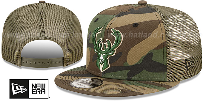 Bucks 'ARMY CAMO TRUCKER' Hat by New Era