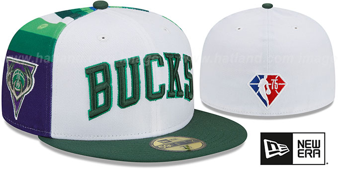 Bucks DIAMOND 75 'CITY-SERIES' White-Green Fitted Hat by New Era