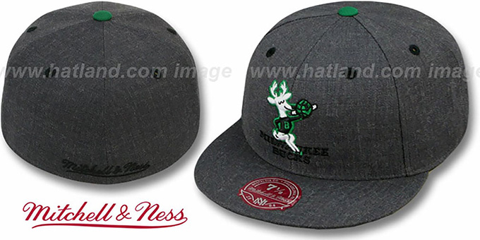 Bucks 'GREY HEDGEHOG' Fitted Hat by Mitchell and Ness