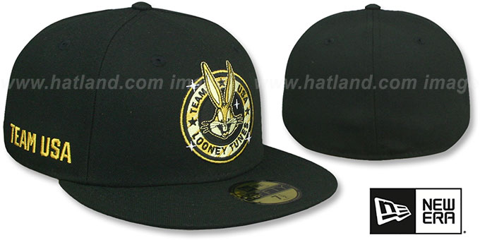 Bugs Bunny 'TEAM USA' Black Fitted Hat by New Era