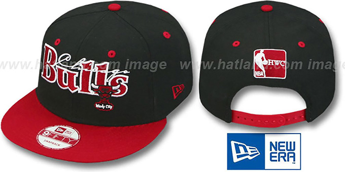 Bulls '2T CLASSIC-TAG SNAPBACK' Black-Red Adjustable Hat by New Era