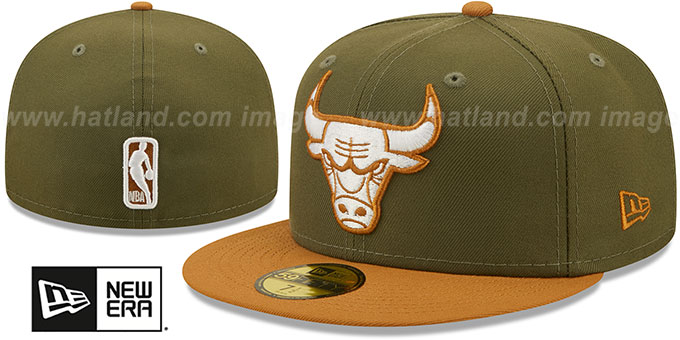 Bulls '2T COLOR PACK' Olive-Tan Fitted Hat by New Era