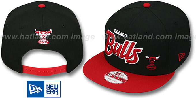 Bulls '2T FLAWLESS-SCRIPT SNAPBACK' Black-Red Adjustable Hat by New Era