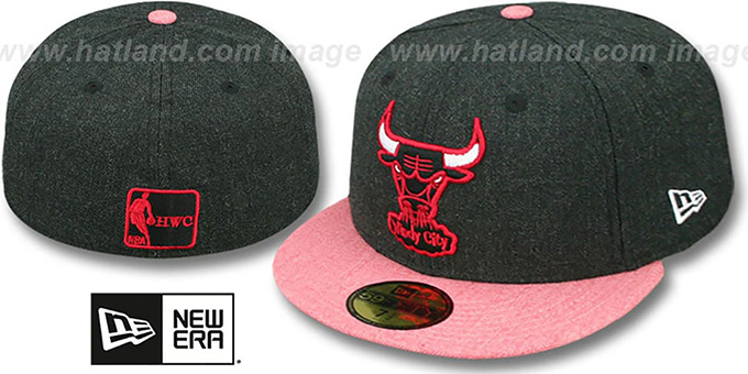 Bulls '2T-HEATHER ACTION' Charcoal-Red Fitted Hat by New Era