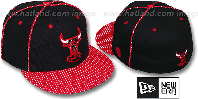 Bulls '2T TEAM-JERSEY' Black-Red Fitted Hat by New Era