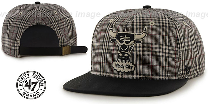 Bulls '60-MINUTES STRAPBACK' Black Hat by Twins 47 Brand