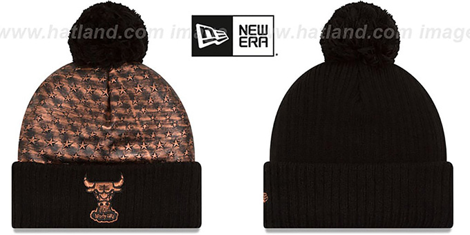 Bulls 'COPPER CRUSH' Black Knit Beanie by New Era