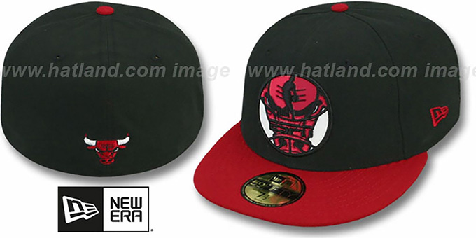 Bulls 'ESPN INNER LOCKED' Black-Red Fitted Hat by New Era