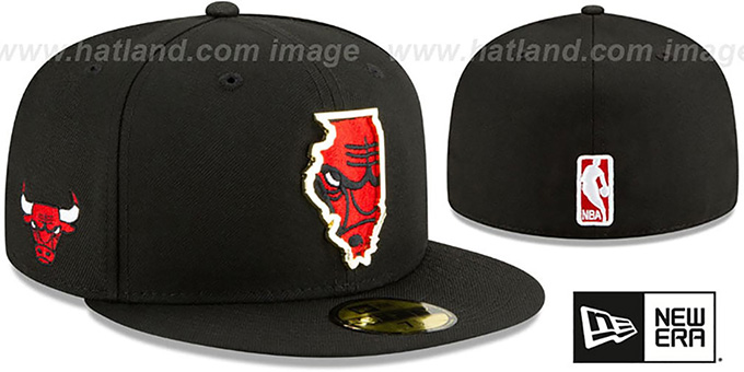 Bulls 'GOLD STATED INSIDER' Black Fitted Hat by New Era