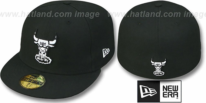 Bulls 'HWC TEAM-BASIC' Black-White Fitted Hat by New Era