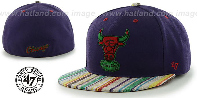 Bulls 'HWC BODHI' Purple Fitted Hat by 47 Brand