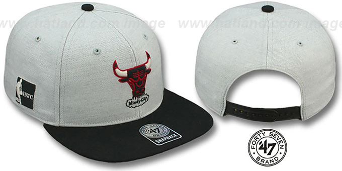 Bulls HWC 'SATCHEL SNAPBACK' Grey-Black Adjustable Hat by Twins 47 Brand