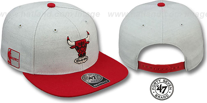 Bulls HWC 'SATCHEL SNAPBACK' Grey-Red Adjustable Hat by Twins 47 Brand