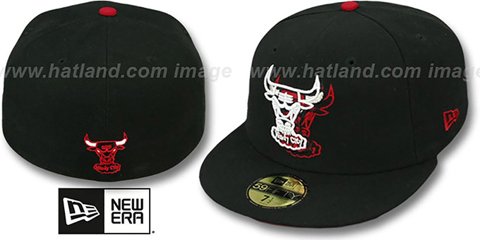 Bulls 'ILLUSION' Black Fitted Hat by New Era