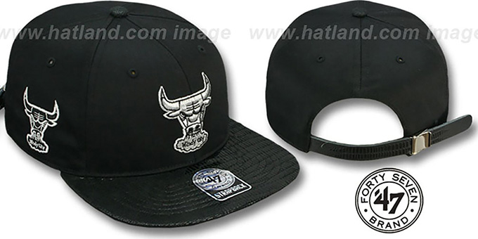 Bulls 'JULIGUNK STRAPBACK' Black-Silver Hat by Twins 47 Brand