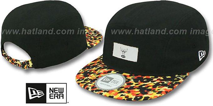 Bulls 'LEOPARD CAMPER STRAPBACK' Black Hat by New Era