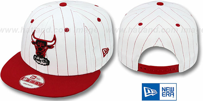 Bulls 'PINSTRIPE BITD SNAPBACK' White-Red Hat by New Era