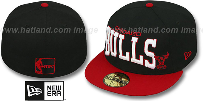 Bulls 'PRO-ARCH' Black-Red Fitted Hat by New Era