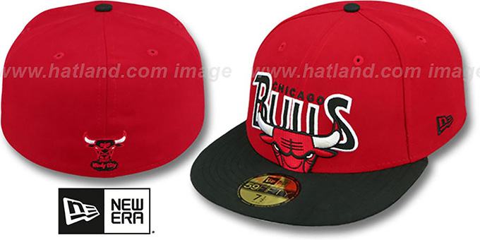 Bulls 'PROFILIN' Red-Black Fitted Hat by New Era