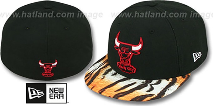 Bulls 'REAL TIGER VIZA-PRINT' Black Fitted Hat by New Era