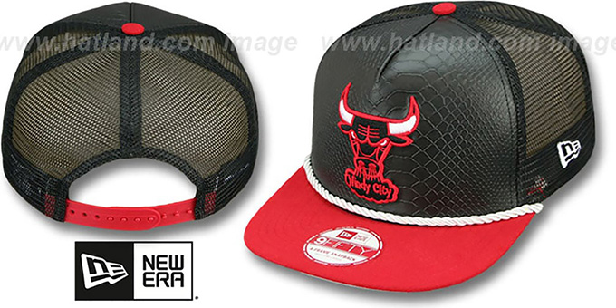 Bulls 'SNAKE A-FRAME SNAPBACK' Black-Red Hat by New Era