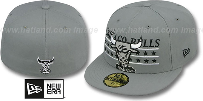 Bulls 'STAR STUDDED' Grey Fitted Hat by New Era