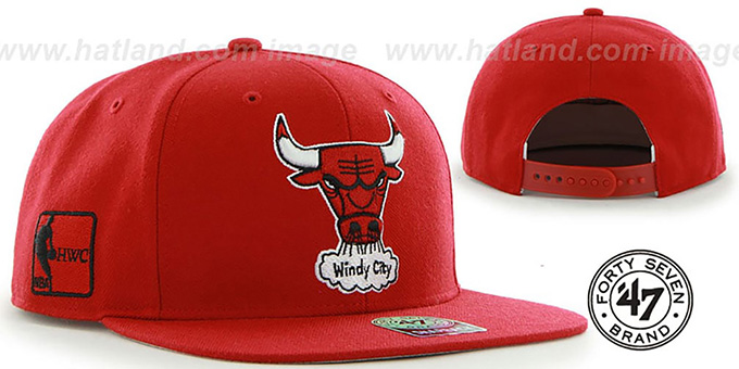 Bulls 'SURE-SHOT SNAPBACK' Red Hat by Twins 47 Brand