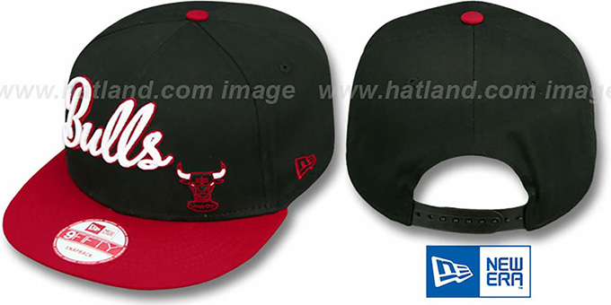 Bulls 'SWASH-SCRIPT SNAPBACK' Black-Red Hat by New Era