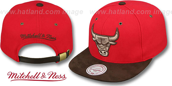 Bulls 'TC-BROWN SUEDE STRAPBACK' Hat Mitchell and Ness