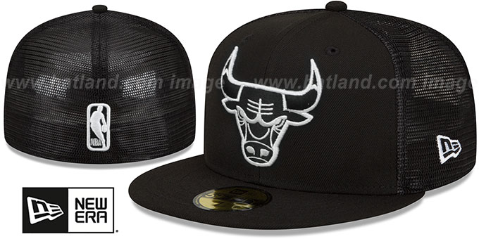 Bulls 'TEAM-BASIC TRUCKER' Black-White Fitted Hat by New Era