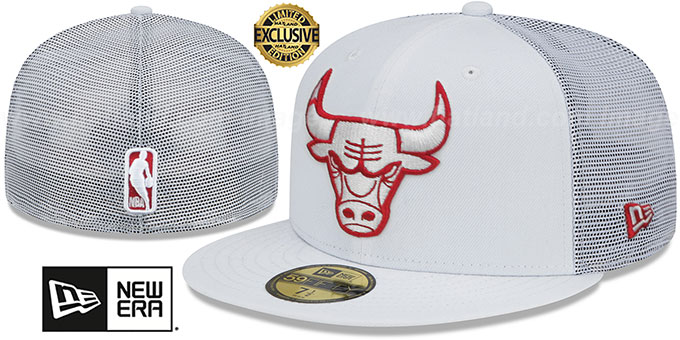 Bulls 'TEAM-BASIC TRUCKER' White Fitted Hat by New Era