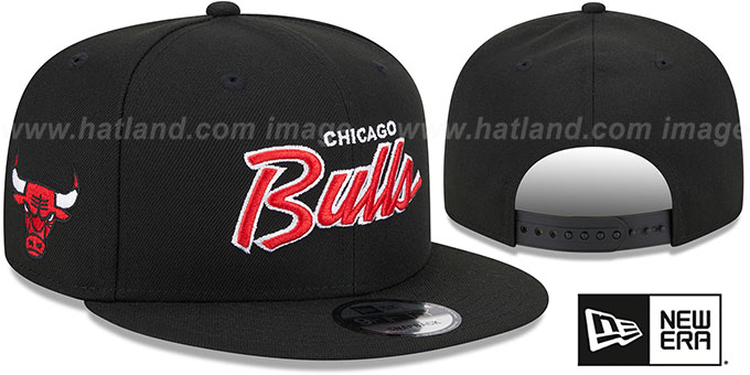 Bulls 'TEAM-SCRIPT SNAPBACK' Black Hat by New Era