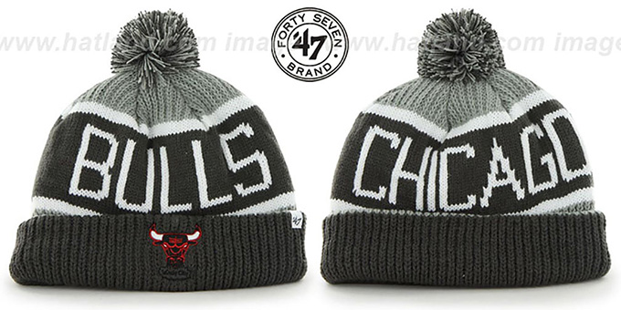 Bulls 'THE-CALGARY' Grey-Grey Knit Beanie Hat by Twins 47 Brand