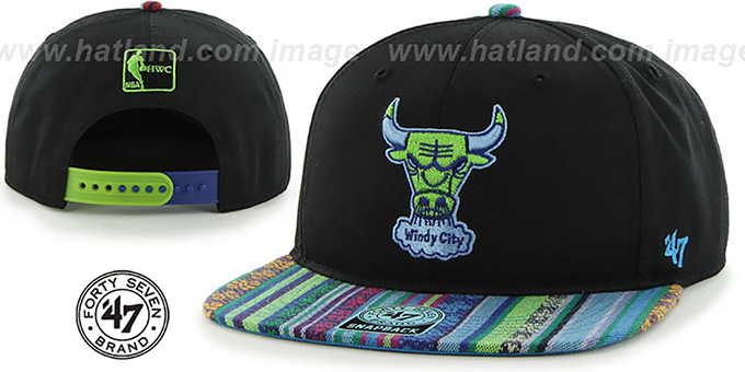 Bulls 'THE-DUDE SNAPBACK' Black-Green Hat by Twins 47 Brand