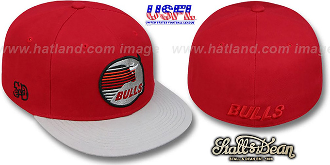 Bulls 'USFL' Fitted Red-Grey Hat by Stall and Dean