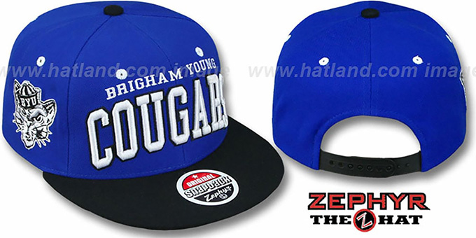 BYU '2T SUPER-ARCH SNAPBACK' Blue-Black Hat by Zephyr